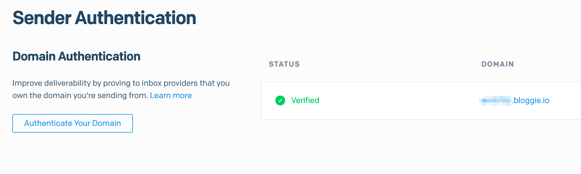 SendGrid verify domain authentication