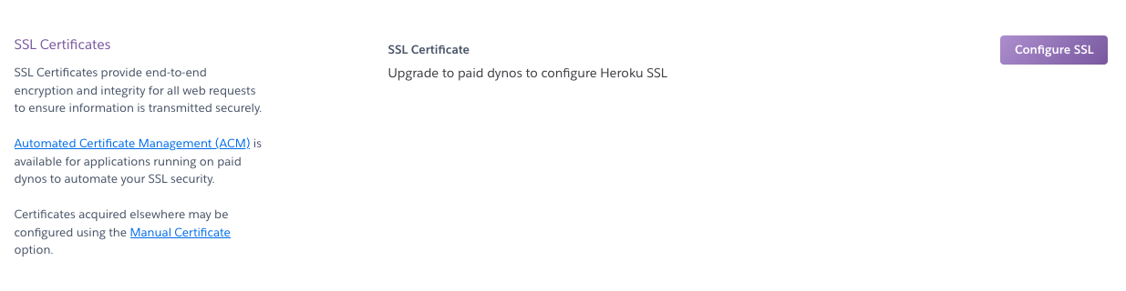 Heroku SSL Certificates